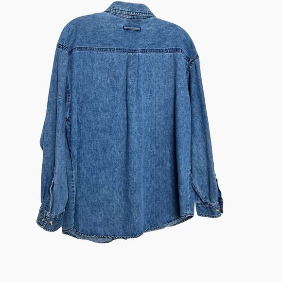 Copper Key Jean Jacket Shirt Womens Medium Soft Cotton Casual Pockets Vintage - Picture 2 of 6